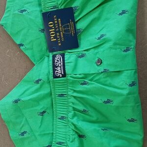 Polo by Ralph Lauren Green Boxers with Navy Polo Player Motif